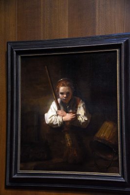 A Girl with a Broom (1646/48-1651) - Rembrandt Workshop - 6068