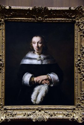 Portrait of a Lady with an Ostrich-Feather Fan (1656-58) - Rembrandt van Rijn - 6078