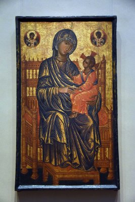 Enthroned Madonna and Child (1250-75) - Byzantine, possibly from Constantinople - 6093