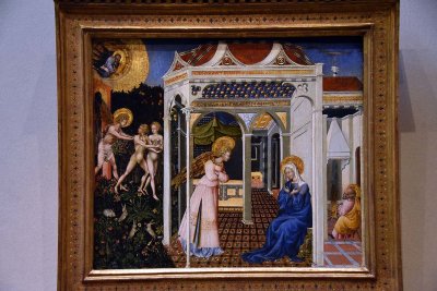 The Annunciation and Expulsion from Paradise (c. 1435) - Giovanni di Paolo - 6151