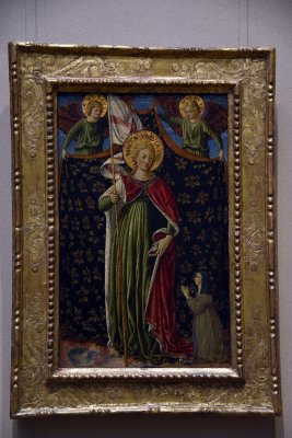Saint Ursula wtih Two Angels and Donor (1455-1460) - Benozzo Gozzoli - 6174