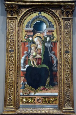 Madonna and Child Enthroned with Donor (1470) - Carlo Crivelli - 6395
