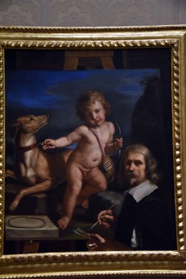 Self-Portrait before a Painting of Amor Fedele (1655) - il Guercino - 6769