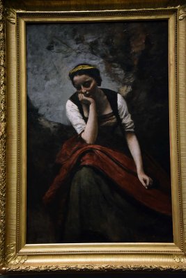 Young Pensive Woman. Meditation (c. 1866-1868) - Jean-Baptiste-Camille Corot - The Daniel Katz Gallery, London - 7715
