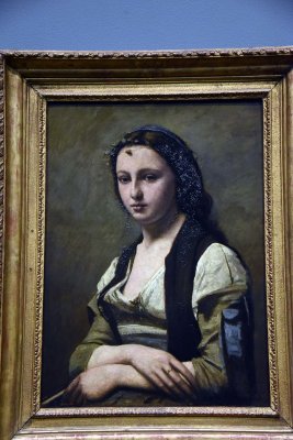 Woman with a Pearl (c. 1868-1870) - Jean-Baptiste-Camille Corot - Muse du Louvre - 7726