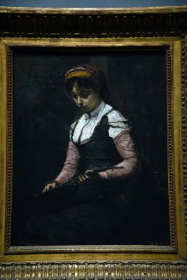 Woman with a Mandolin (c. 1860-1865) - Jean-Baptiste-Camille Corot - Saint Louis Art Museum - 7751