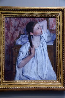 Girl Arranging her Hair (1886) - Mary Cassatt - 7981