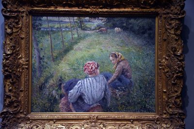 Young Peasant Girls Resting in the Field near Pontoise (188) - Camille Pissarro - 8040