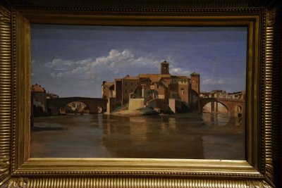 The Island and Bridge of San Bartolomeo, Rome (1825-1828) - Jean-Baptiste-Camille Corot - 8131