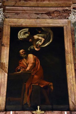 Caravaggio, The Inspiration of St. Matthew (1599-1600), San Luigi dei Francesi Church, Rome - 0049