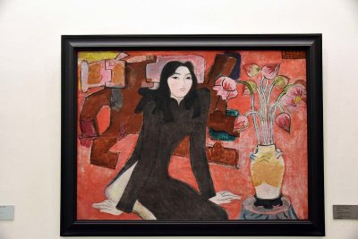 Young girl and lotus flowers (1972) - Nguyên Sang - 3022