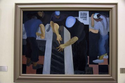 Workers making canvas shoes (1980) - Dô Thi Ninh - 3042