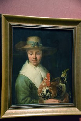A Girl with a Rooster (c. 1650) - Jacob Gerritsz Cuyp - 4871