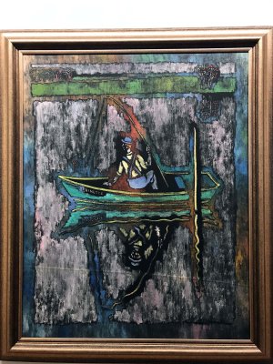 Fisherman on a boat (1950s) - Vytautas Kasiulis - 8626
