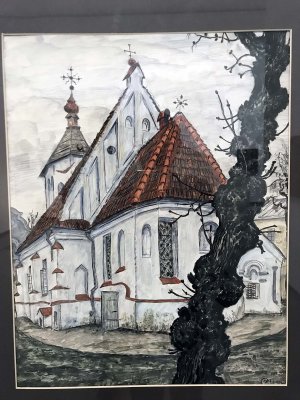 St. Gertrude Church in Kaunas (ca. 1930) - Mstislav Dobuzhinski - 8941