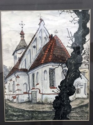 St. Gertrude Church in Kaunas (ca. 1930) - Mstislav Dobuzhinski - 8941