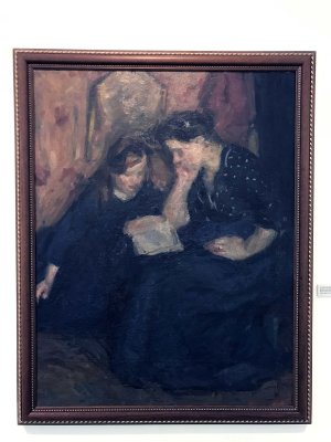 Mother Teaching her Daughter to Read (ca. 1918) - Vladas Eidukevicius - 9085