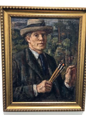 Self-Portrait with Hat and Brushes (ca. 1935) - Vladas Eidukevicius - 9087