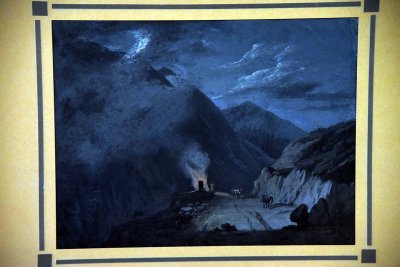 Mountain Scenery at Night - Unknown Artist of the 19th c. - 8655