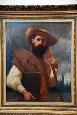 Self-Portrait with a Straw Hat (19-20th c.) - Nikodem Silwanowicz - 8883