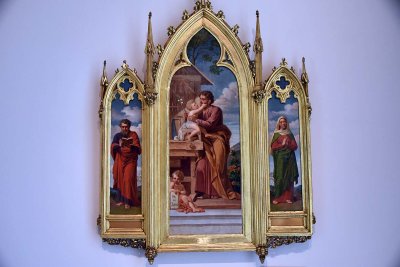St Joseph with Jesus, St Joachim, St Anne. Triptych (1850-60) - Janez Wolf - 1733