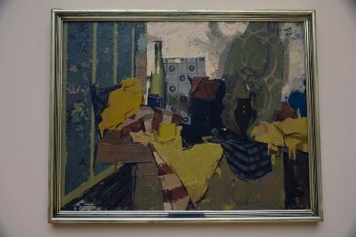 Still Life with a Bottle and Yellow Drapery (1965) - Gojmir Anton Kos - 1892