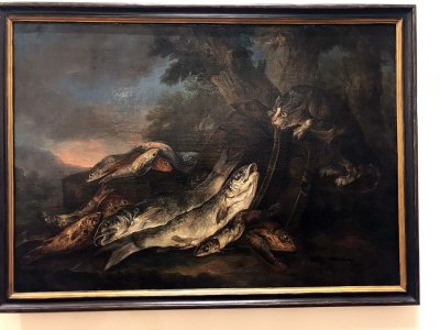 A Cat Trying to Steal a Fish (c. 1730) - Angelo Maria Crivelli, il Crivellone - 0247