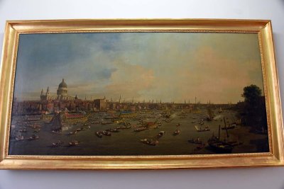 London: the Thames on Lord Mayor's Day, looking towards the City and St Paul's Cathedral (c. 1750) - Canaletto - 3534