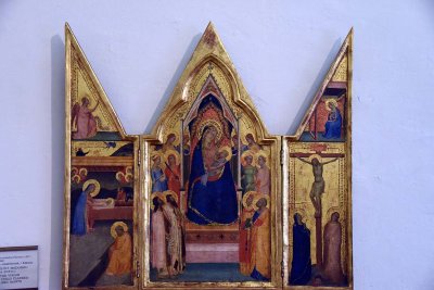 Triptych of the Virgin Nursing the Child Flanked with Angels and Saints (14th c.) - Bernardo Daddi - 3973