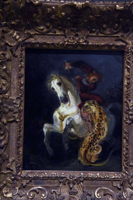 Rider Attacked by a Jaguar (1855) - Eugne Delacroix - 4544