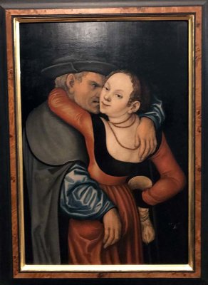 A Mistmatched Couple: Foolish Old Man and Young Temptress (1531) - Lucas Cranach the Older - 0902