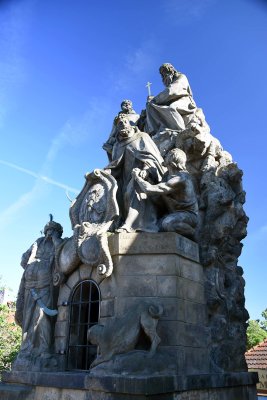Statue of Saints John of Matha, Feliz of Valois, and Ivan on Charles Bridge - 4331