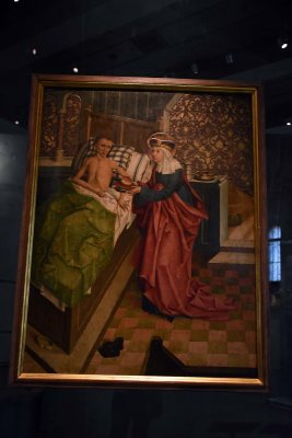 Puchner Ark. St Edwig Silesia caring for a sick man (1482), Master, Altarpiece of the Knights of the Cross of the Red Star- 6194