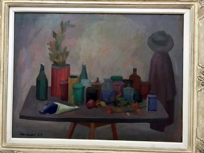 Still Life with Bottles, Coat and Hat (1946) - Mario Mafai - 2718