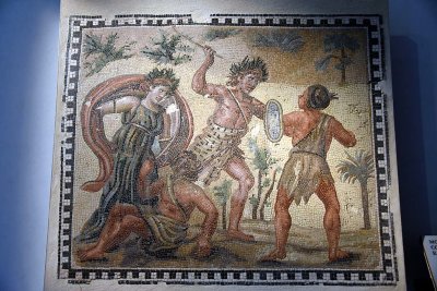 Mosaico pavimentale con lotta tra Dioniso e gli Indiani - Tuscolo, villa Ruffinella (prima met del IX sec. d.C.) -  1620