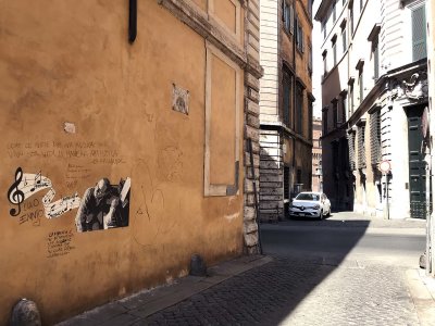 Tribute to Ennio Morricone Street Art, Via Margana, Rome - 3586