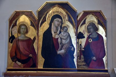 Madonna col Bambino e i Santi Ansano e Galgano (14th c.) - Bartolomeo Bulgarini - 3098