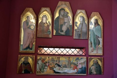 Madonna and Child with Sts; Lamentation over the Dead Christ; Sts. Anthony the Abbot & Maximinus (1342-4) - Am. Lorenzetti -3125