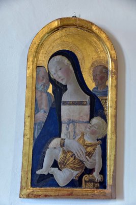 Madonna col Bambino e i Santi Girolamo e Bernadino (15th c.) - Neroccio di Bartolomeo de' Landi - 3276