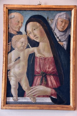 Madonna col Bambino e i Santi Bernardino e Caterina da Siena (15th c.) - Neroccio di Bartolomeo de' Landi - 3280