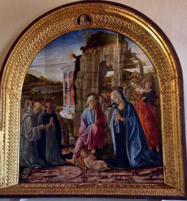 Madonna col Bambino fra i S. G.Evalista, Jacopo e due Angeli (15th c.) - Matteo di Giovanni - 3302