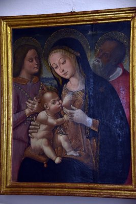 Madonna col Bambino, un angelo e San Girolamo (15-16th c.) - Bernardino Fungai - 3343