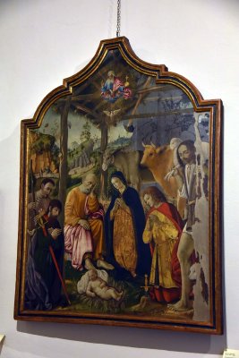 Adorazione dei pastori con i Santi Paolo e Galgano (15-16th c.) - Pietro di Domenico - 3351