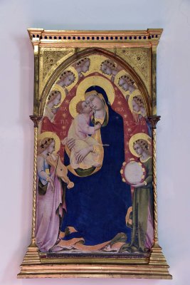 Madonna col Bambino,sei Angeli in Adorazione e due Angeli musicanti (15th c.) - Sano di Pietro - 3374