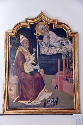 La Vergine raccomanda Siena a papa Callisto III (1455) - Sano di Pietro - 3380