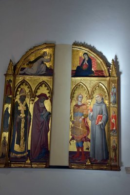 Annunciazione; I Santi Nicola da Bari, Girolamo, Michele Arcangelo, Antonio di Padova (15th c.) - Sano di Pietro - 3386