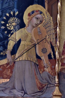 Angeli musicanti, detail from Incoronazione della Madonna con Angeli (15th c.) - Sano di Pietro - 3395