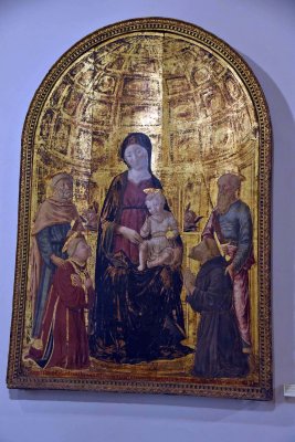 Madonna in trono col Bambino fra i S. Pietro e Lorenzo, Paolo e Francesco e Cherubini (1477-78) - Lorenzo di Pietro - 3448