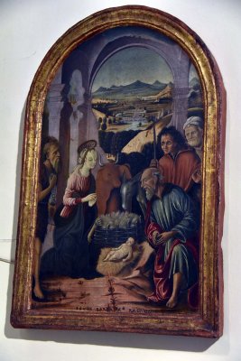Adorazione dei pastori con San Giovanni Battista (15th c.) - Pietro di Francesco degli Orioli - 3521