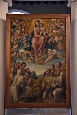 Madonna col Bambino e i confratelli della Compagnia (16th c.) - Bartolomeo Neroni detto il Riccio - 3703
